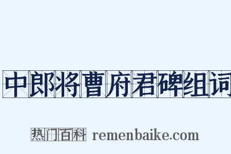 中郎将曹府君碑组词是什么意思的图片